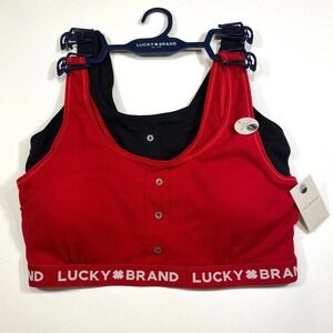 NWT Lucky Brand Comfort Bra S M set Of 2 Black Red